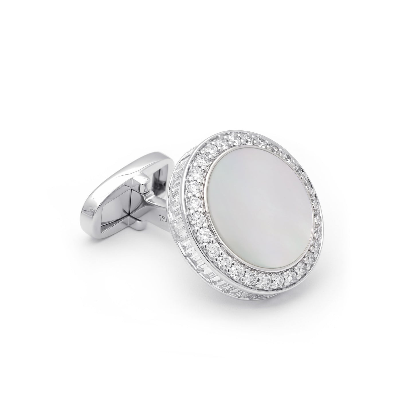 ZALX CUFFLINKS — MOTHER OF PEARL CROWN
