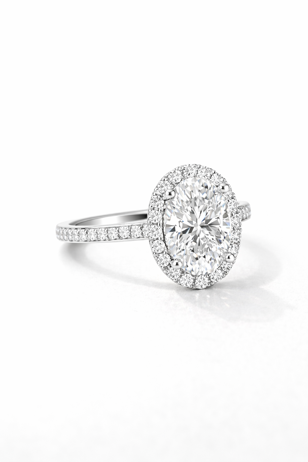The Oval Halo — Engagement Ring with Micro-Pavé