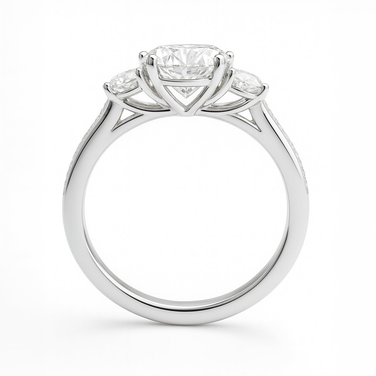 Three-Stone Round Brilliant Engagement Ring