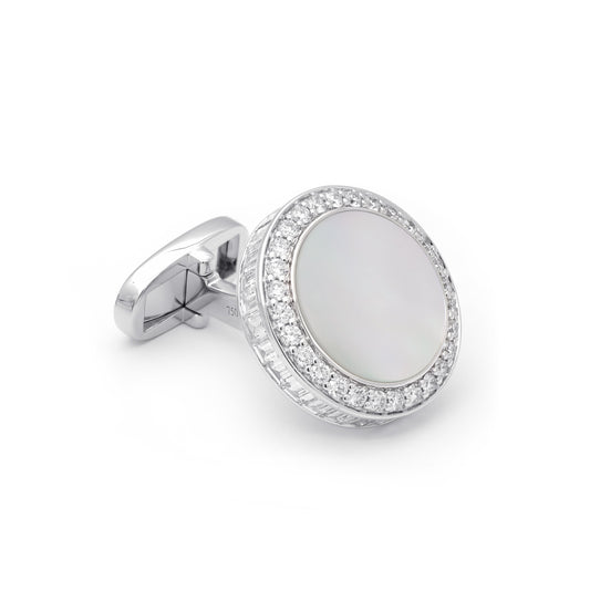 ZALX CUFFLINKS — MOTHER OF PEARL CROWN