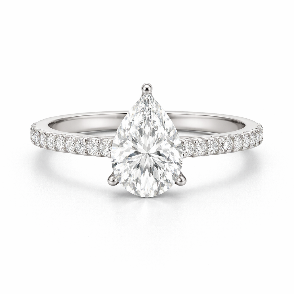 Pear-Shaped Solitaire Engagement Ring