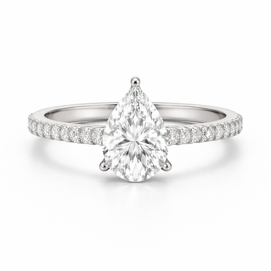 Pear-Shaped Solitaire Engagement Ring