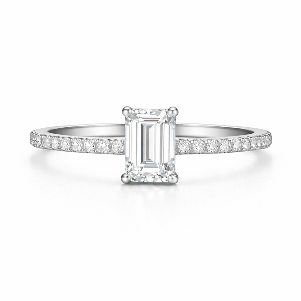 Emerald-Cut Solitaire Engagement Ring