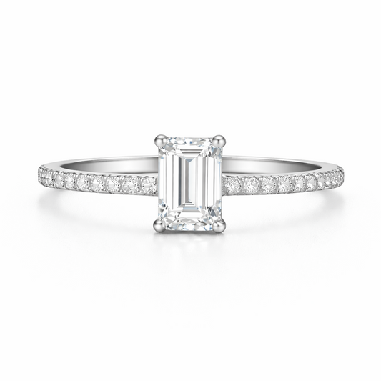 Emerald-Cut Solitaire Engagement Ring
