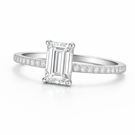Emerald-Cut Solitaire Engagement Ring