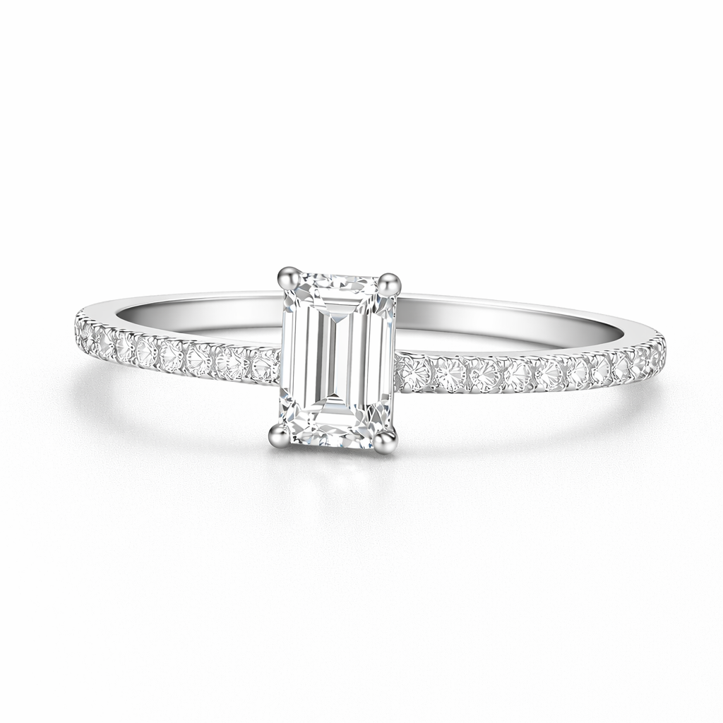 Emerald-Cut Solitaire Engagement Ring