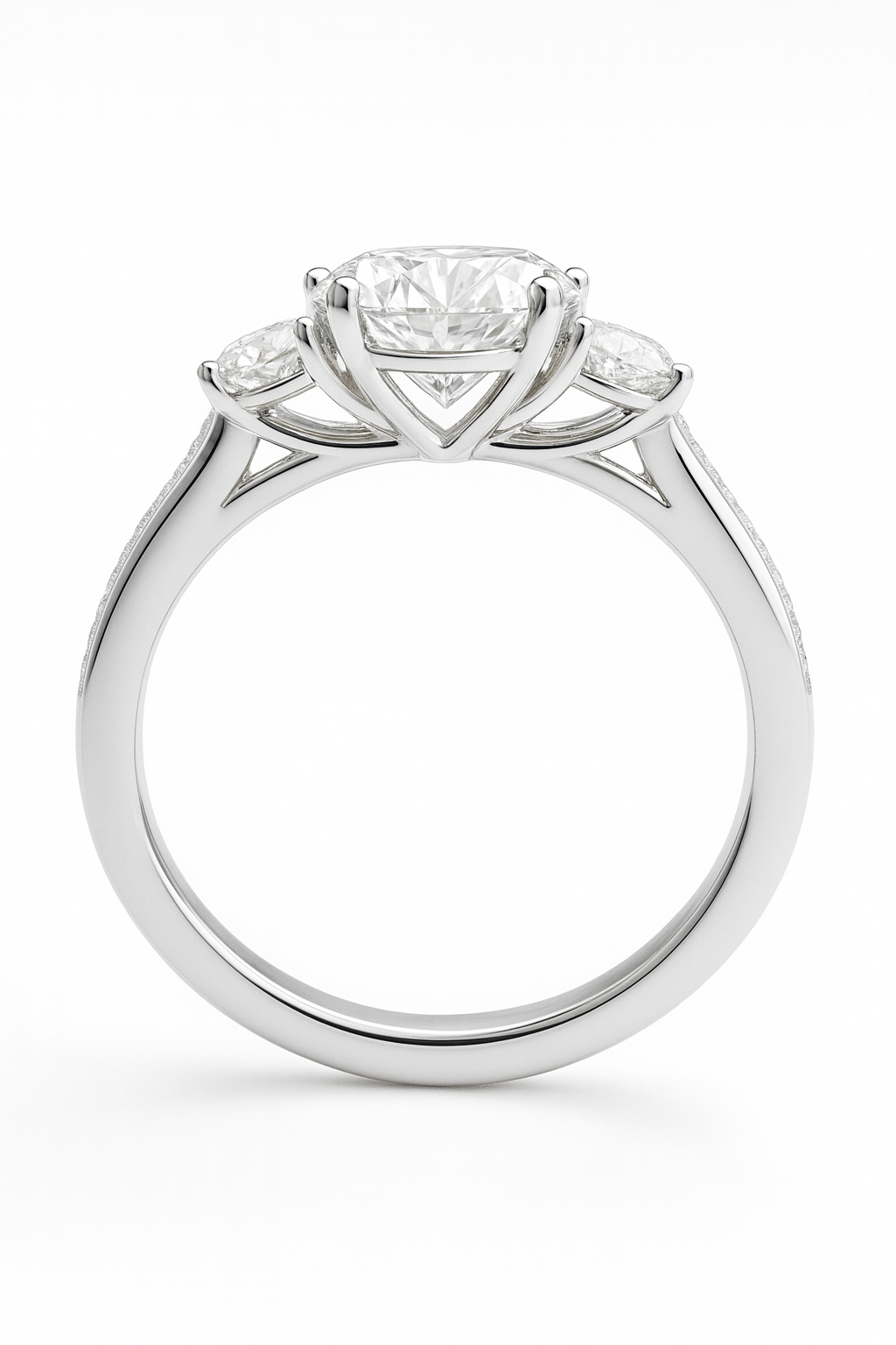 Three-Stone Round Brilliant Engagement Ring