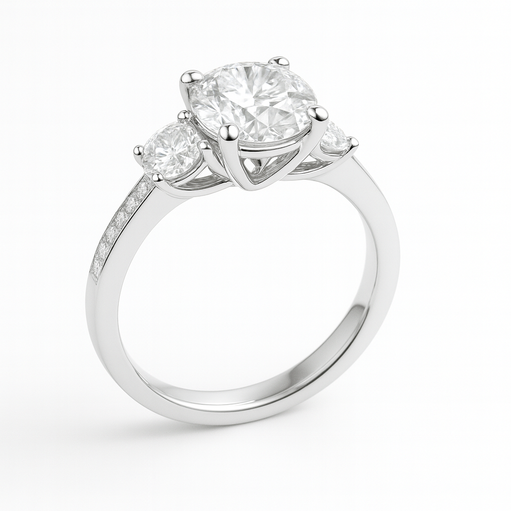 Three-Stone Round Brilliant Engagement Ring