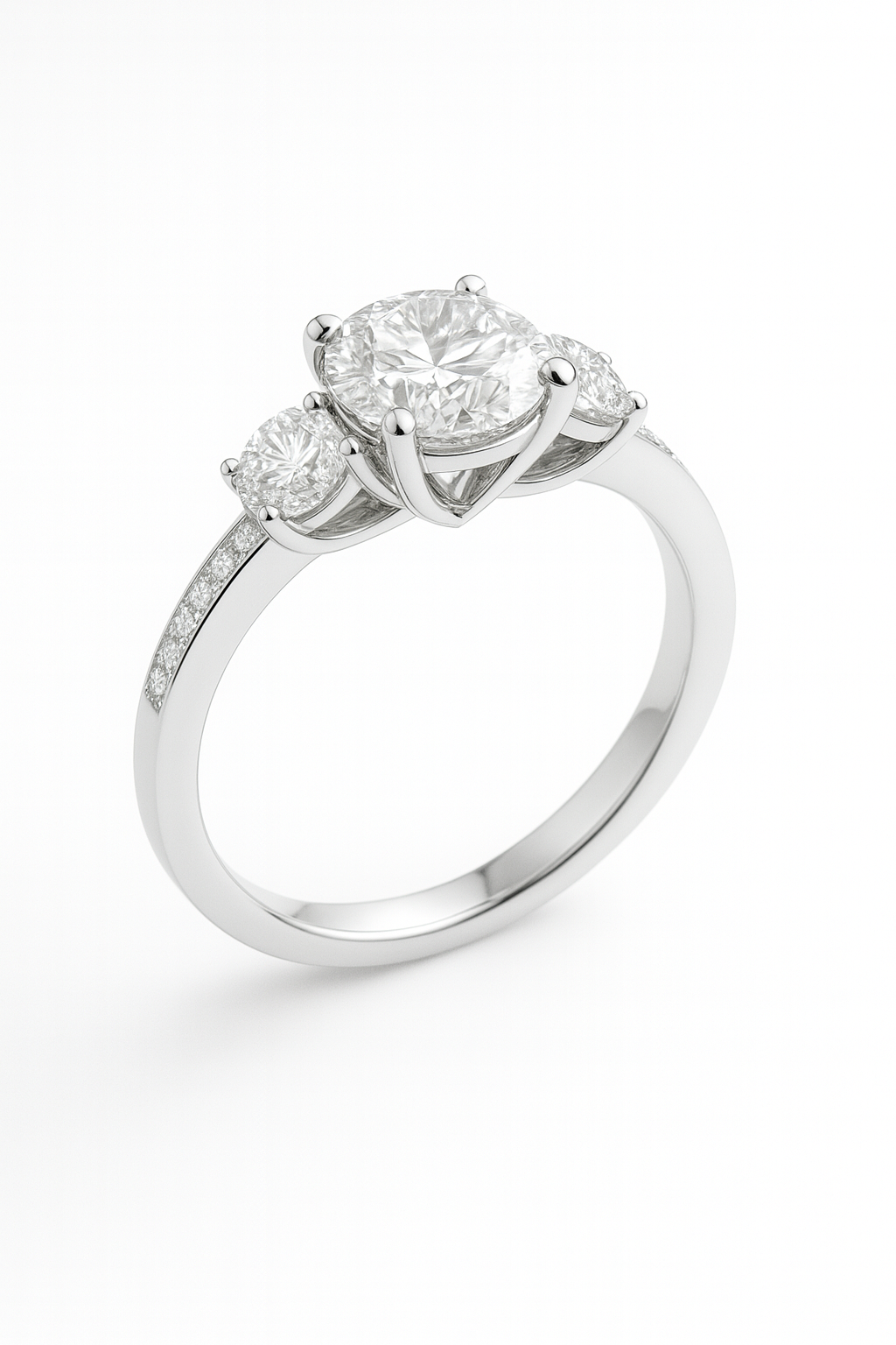 Three-Stone Round Brilliant Engagement Ring