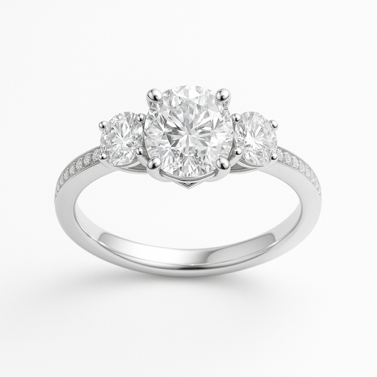 Three-Stone Round Brilliant Engagement Ring