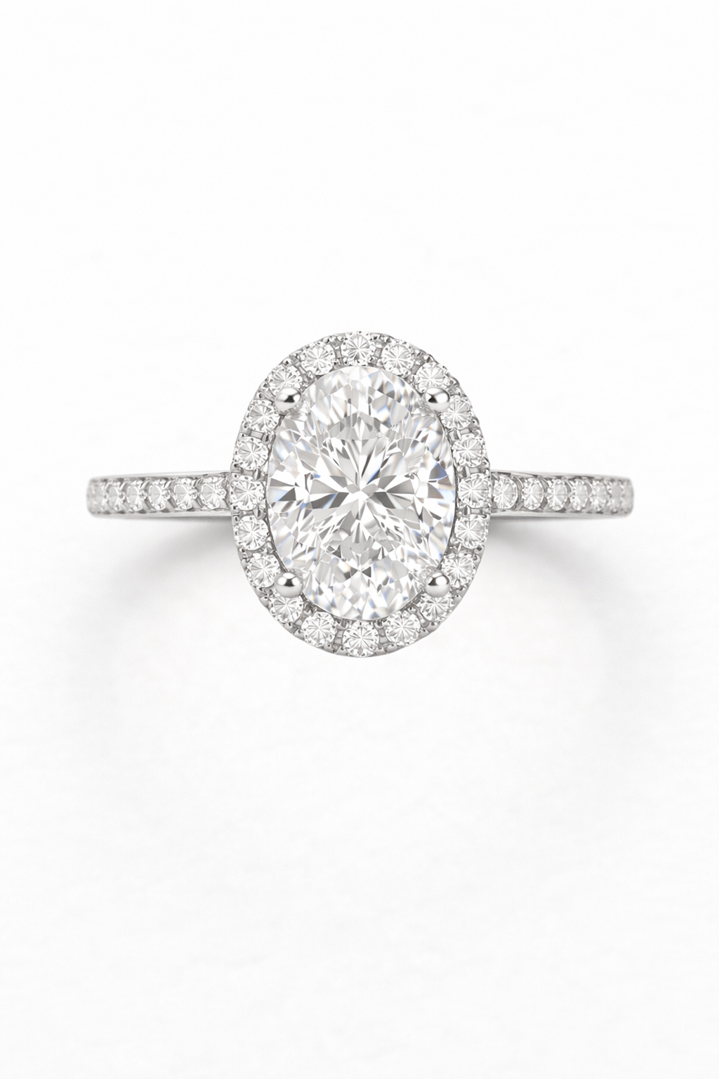 The Oval Halo — Engagement Ring with Micro-Pavé