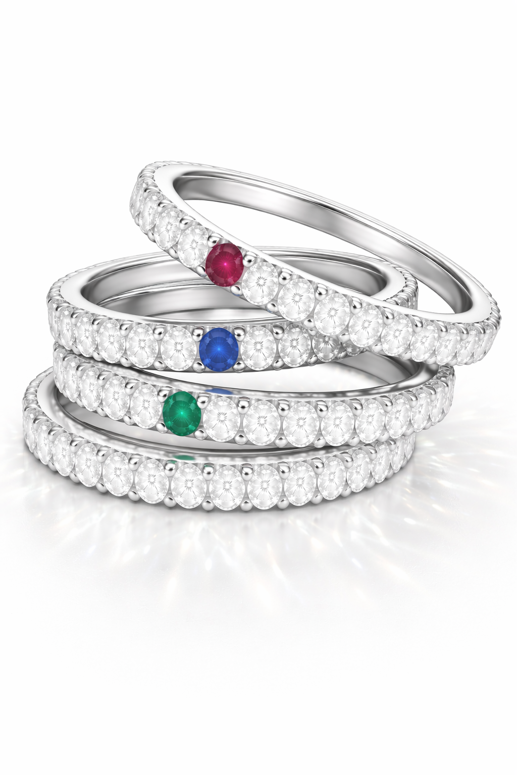 Eternity Anniversary Band — Emerald Accent