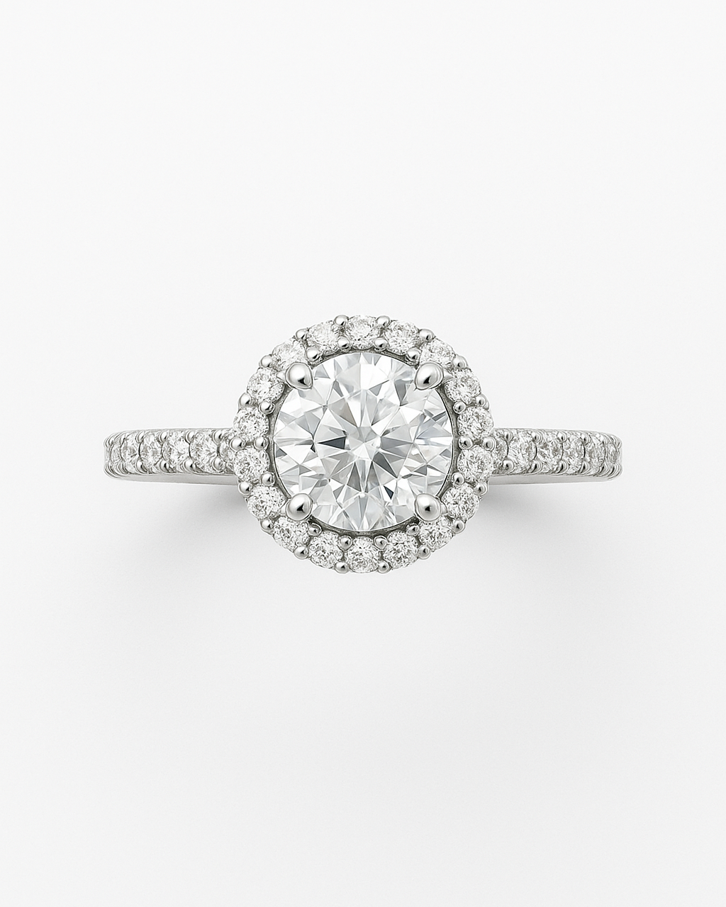 Halo Round Brilliant Engagement Ring by ZALXNDRA